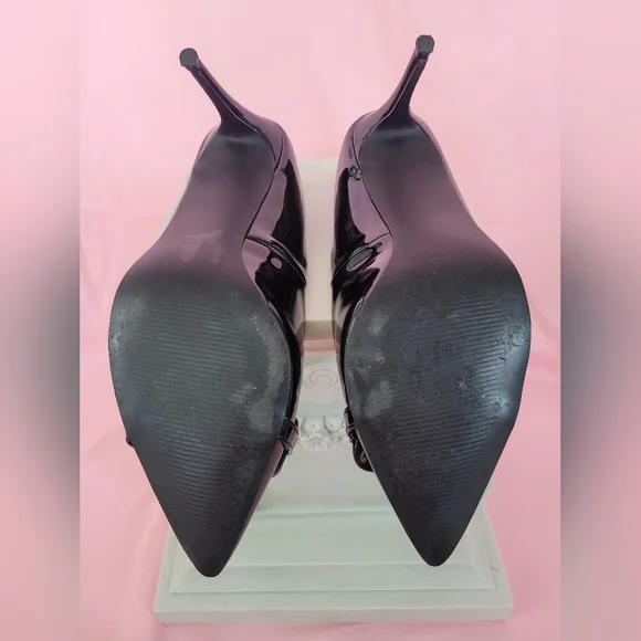 Steve Madden Black Chain Patent Leather Heels, size 8 - Picture 4 of 6